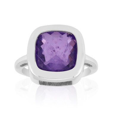 Purpurfarbener Pastell-Quarz-Silberring (MONOSONO COLLECTION)