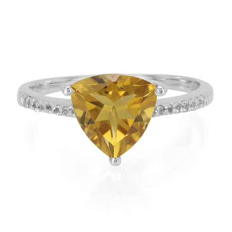 Anello in argento con Quarzo Cognac