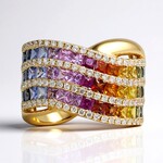 Anello in oro con Zaffiro Fancy (CIRARI)