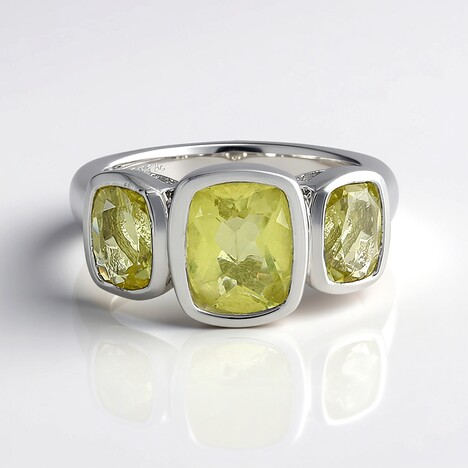 Anello in argento con Quarzo Ouro Verde