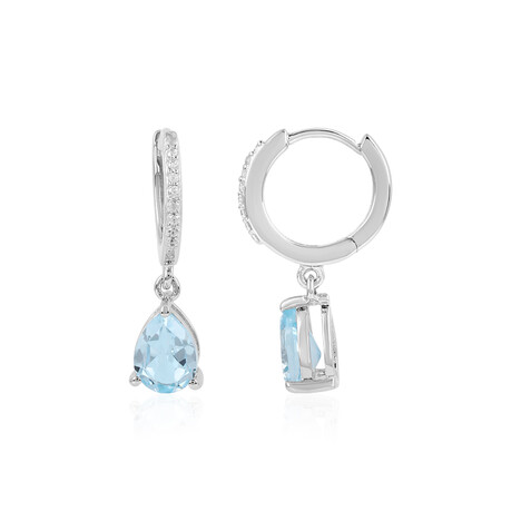 Sky Blue Topaz Silver Earrings