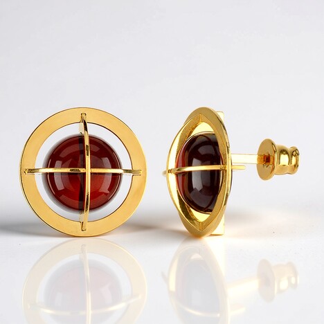 Orecchini in argento con Ambra Baltica color Ciliegia (dagen)