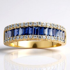 Anello in oro con Zaffiro Ceylon Blu
