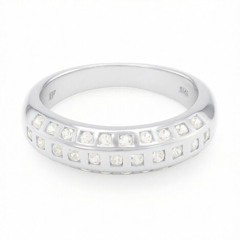 Anello placcato in oro con Zaffiro Bianco