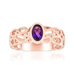 Anello in argento con Ametista Zambiana (SAELOCANA)