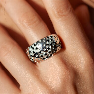 Anello in argento con Topazio Bianco