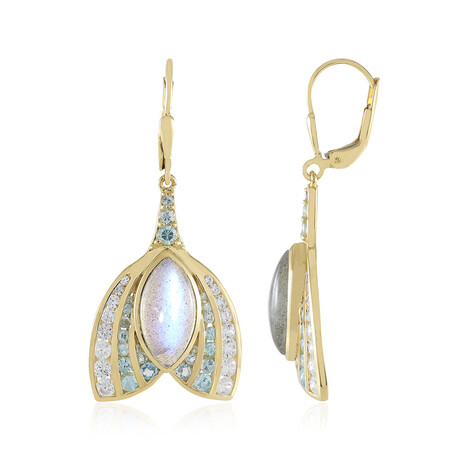 Blue Maniry Labradorite Silver Earrings (KM by Juwelo)