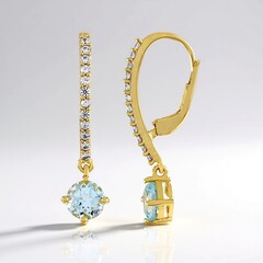 Orecchini in argento con Topazio Blu Cielo