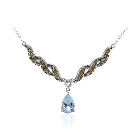 Collana in argento con Topazio Blu Cielo