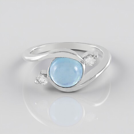 Anello in argento con Acquamarina Ofiki