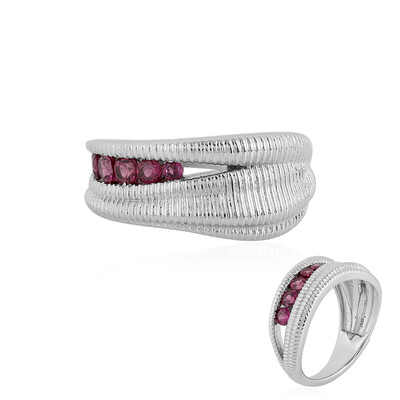 Zilveren ring met rhodolieten (SAELOCANA)