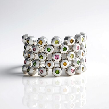 Zilveren ring met Braziliaanse roze toermalijnen (de Melo Essence)