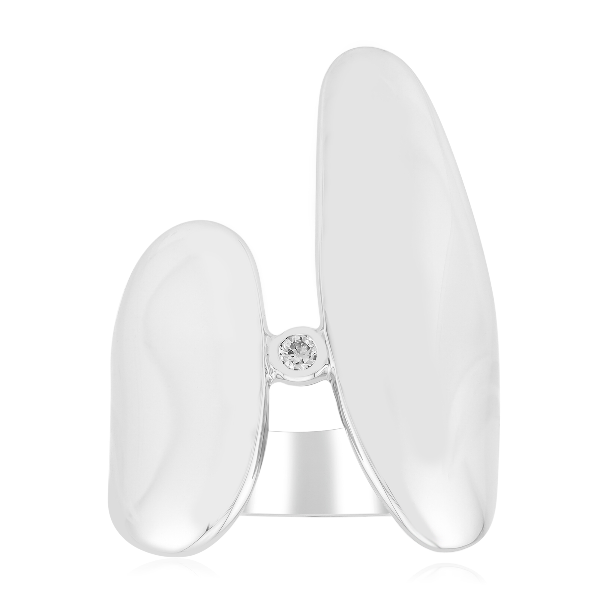 Anello moderno in argento con diamante