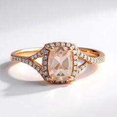 Anello in oro con Morganite AAA