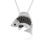 Schwarzer Spinell-Silberhalskette