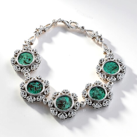 Bracciale in argento con Moneta Antica – Obolo della Vedova – PRUTAH