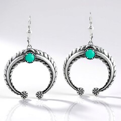 Orecchini in argento con Turchese Verde (Desert Chic)