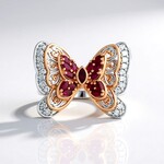 Anello in argento con Rubino della Birmania (Gems en Vogue)