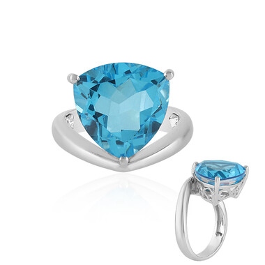 Cyan-Quarz-Silberring