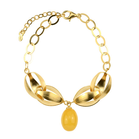 Brazalete en plata con Ámbar báltico (dagen)