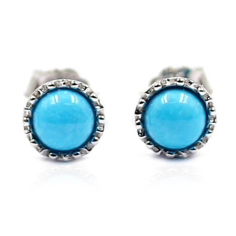 Pendientes en plata con Turquesa bella durmiente (Anne Bever)