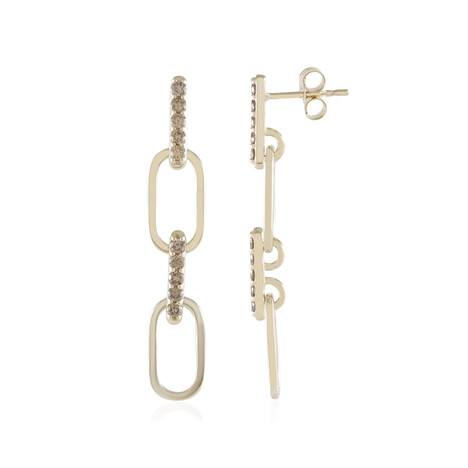 Pendientes en oro con Diamante champán I2 (de Melo Gold)