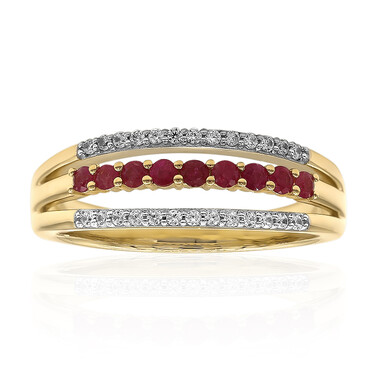 Roter Beryll-Goldring