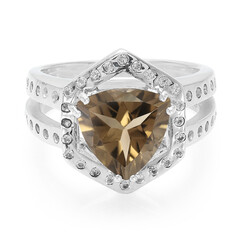 Anello in argento con Quarzo Fumè