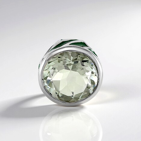 Ciondolo in argento con Ametista Verde (MONOSONO COLLECTION)