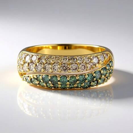 Anello in oro con Diamante Blu Cielo I2 (KM by Juwelo)