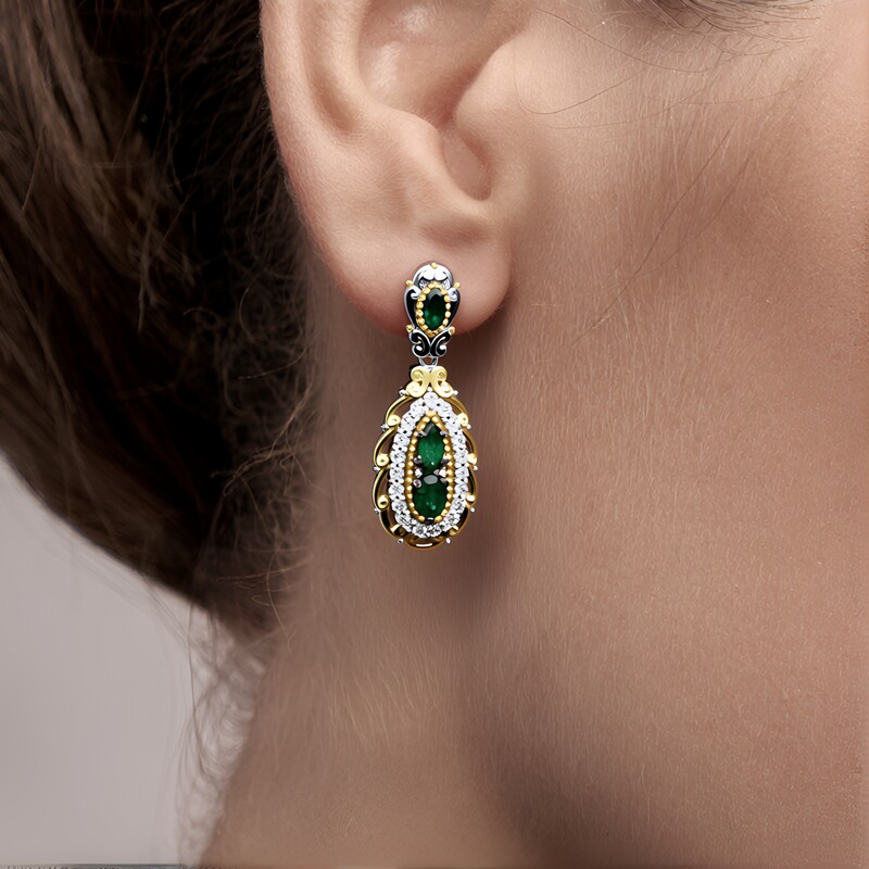 Pendientes en plata con Esmeralda de Zambia (Gems en Vogue)