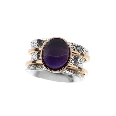 Anillo en plata con Amatista (dagen)
