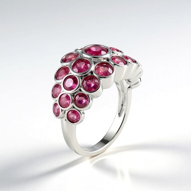 Anello in argento con Zaffiro Rosa del Madagascar (de Melo Essence)