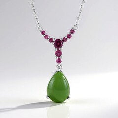 Collana in argento con Giada Canadese