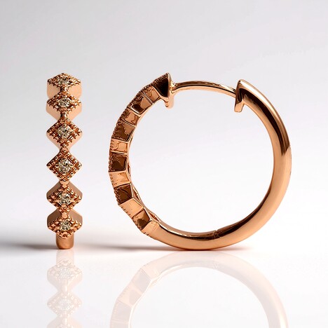 Orecchini in oro con Diamante Rose de France SI1 di Argyle (Annette)