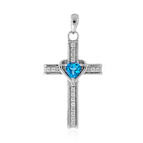 Schweizblauer Topas-Silberanhänger