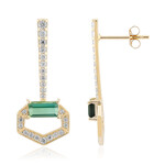 Grüner Benedito-Turmalin-Goldohrringe