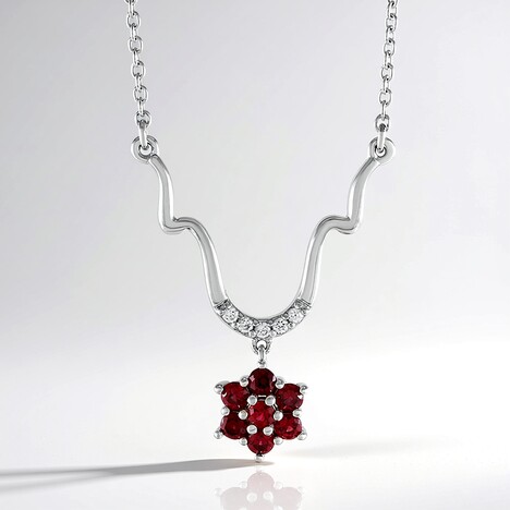 Collana in argento con Spinello Rosso