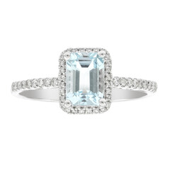 Anello in oro con Acquamarina Brasiliana AAA