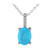 Collier en argent et Quartz bleu pastel