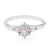 Anello placcato in platino con Zaffiro Padparadscha
