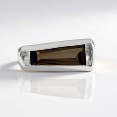 Anello in argento con Quarzo Fumè