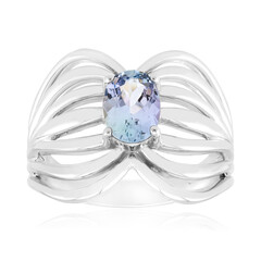 Zilveren ring met een Onverhitte Tanzaniet (Pallanova)