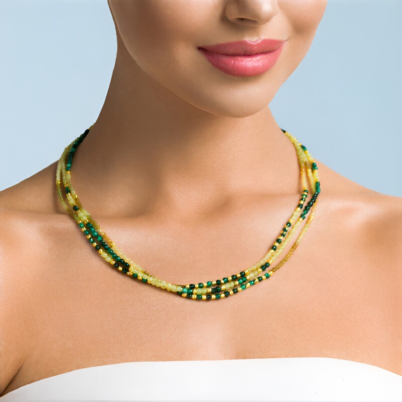 Peridot Silver Necklace (Riya)