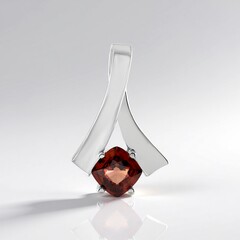 Ciondolo in argento con Zircone Rosa