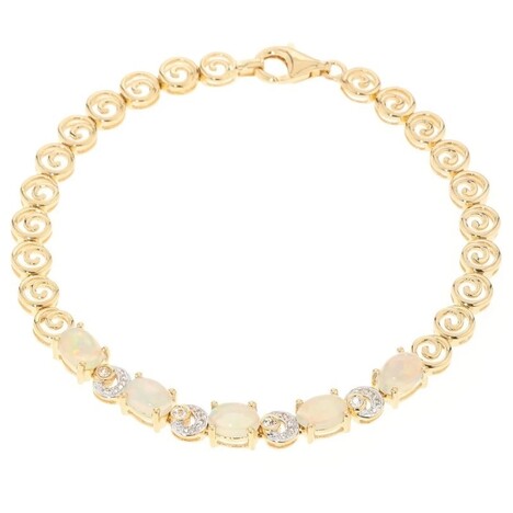 Brazalete en plata con Ópalo de Welo