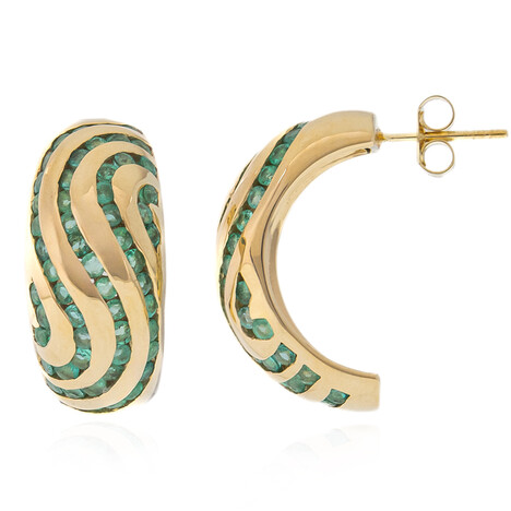 Russischer Smaragd-Goldohrringe (de Melo Gold)
