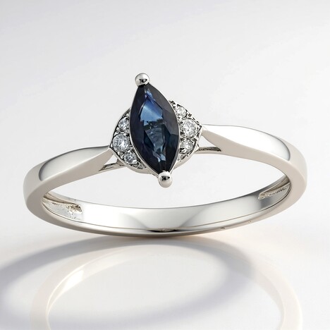 Bague en or et Saphir bleu de Ceylan