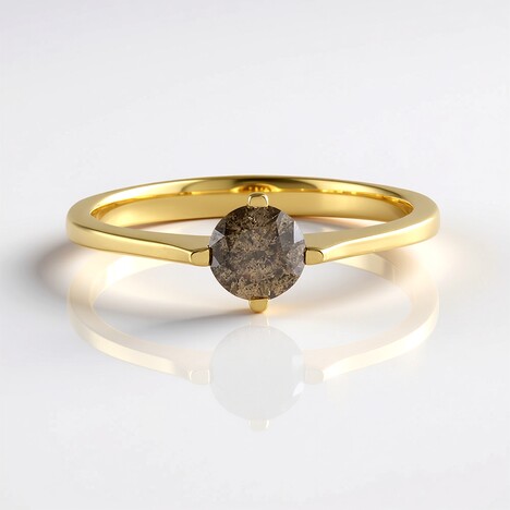 Anello in argento con Diamante Champagne I3
