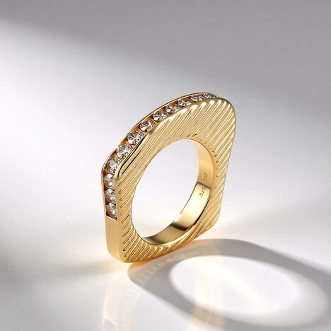 Anello in oro con Diamante Champagne I1 (de Melo Gold)